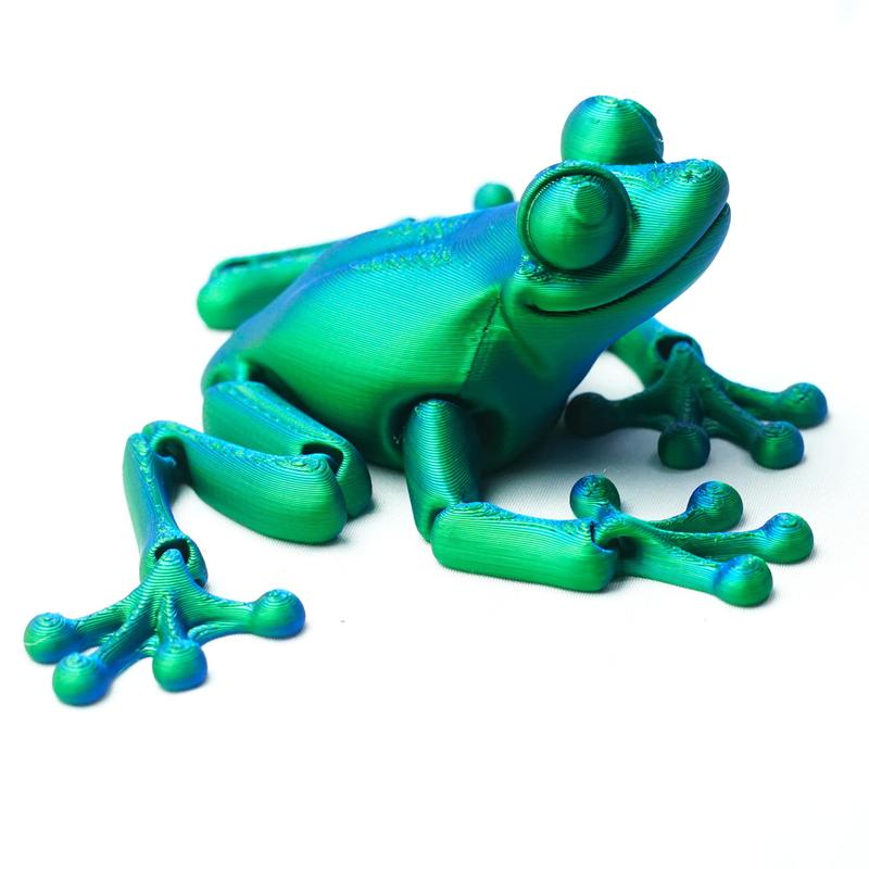 3D Printed Frog Design Figurine, Creative Joints Adjustable Collectible Toy, Desktop Ornament for Home Office Decor