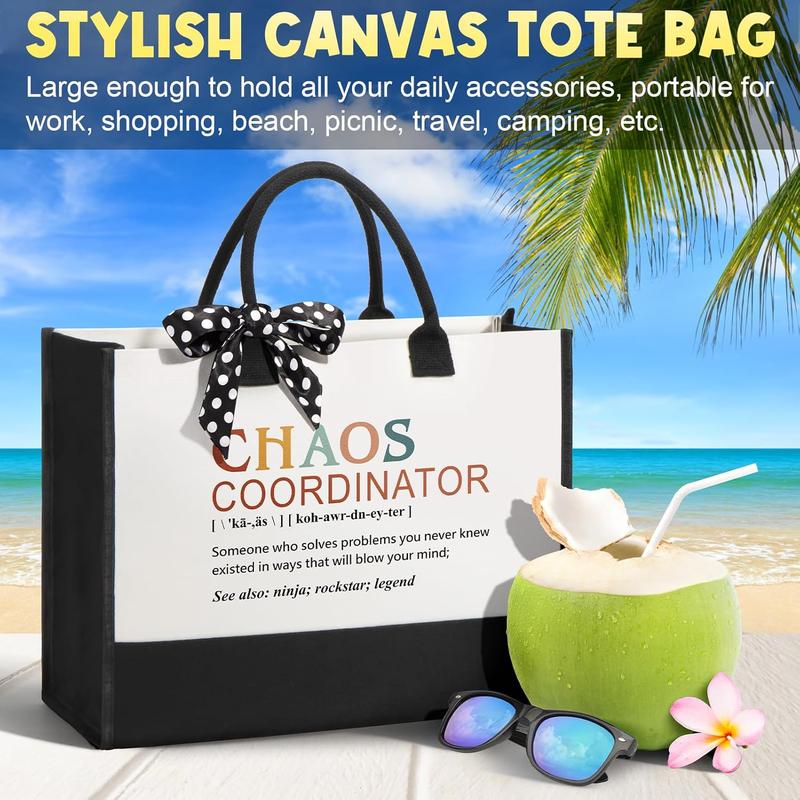 Mayicivo Thank You Gifts for Women, Christmas Coworker Gifts, Chaos Coordinator Gifts for Coworker Manager Office Boss Day Boss Lady Nurse Employee Teacher Appreciation Gifts Birthday Gifts w  Canvas Tote Bag