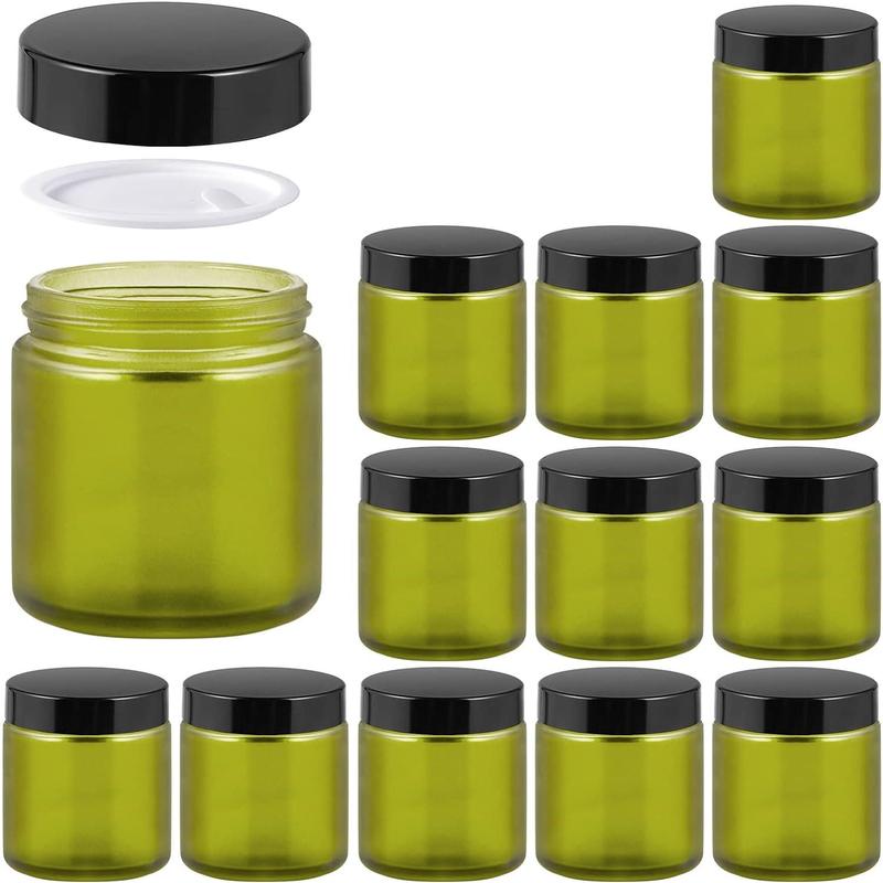 4OZ Glass Jars with Lids,  Small Glass Jars, 12 Pack Empty Round Canning Storage Jars Containers for Storing Lotions, Powders, and Ointments