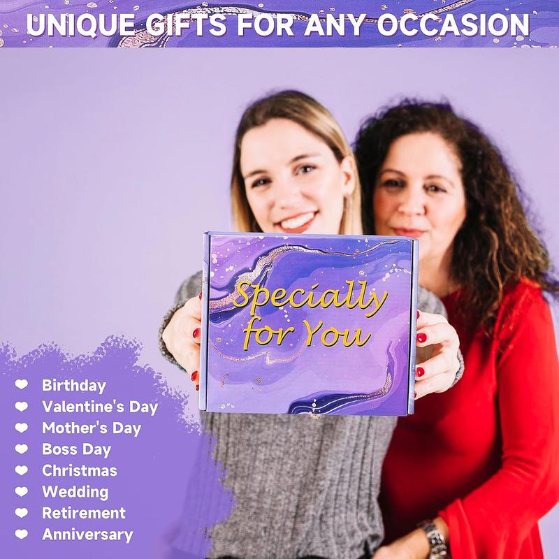 Birthday Gifts for Women -  Friends Birthday Gift Baskets - 50th Birthday Gifts for Her - 40th Birthday Gifts Women - Lavender Purple Gifts Set for Sister Mom Grandma Coworker Girlfriend