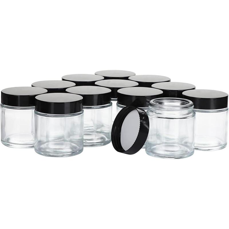 4OZ Glass Jars with Lids,  Small Glass Jars, 12 Pack Empty Round Canning Storage Jars Containers for Storing Lotions, Powders, and Ointments