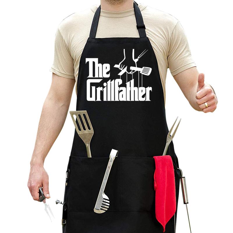 APRON DADDY Chef Apron - The Grillfather - Funny Dad Gift BBQ Grilling Cooking Apron