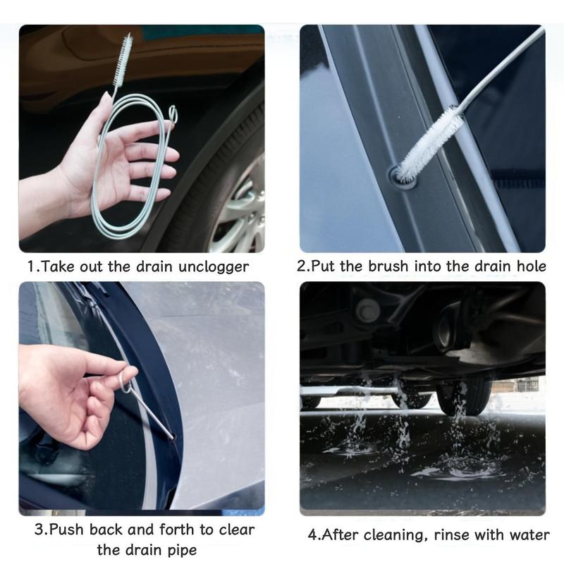 Car Sunroof Drain Hole Dredge Tool, Stainless Steel Drain Pipe Clearing & Cleaning Tool, Air Conditioner Cleaning Tool, Car Accessories