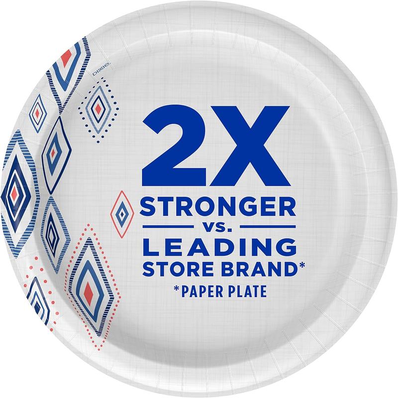 Large Paper Plates, 10 Inch, 204 Count, Microwave-Safe, Soak-Proof, Cut Resistant