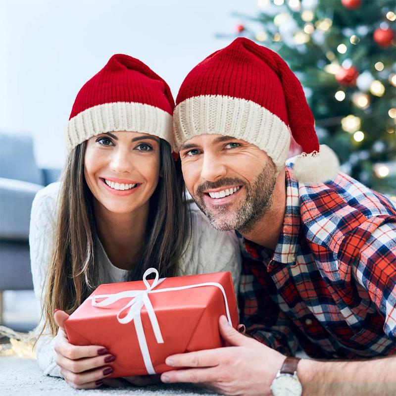 Santa Claus Hat Christmas Hat Christmas Party Hat Red Knitted Wool Hat Adult