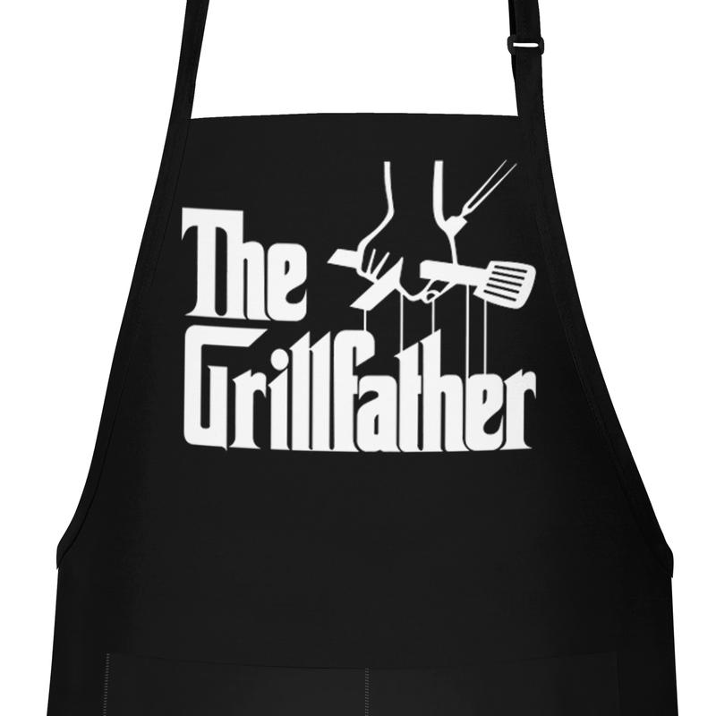 APRON DADDY Chef Apron - The Grillfather - Funny Dad Gift BBQ Grilling Cooking Apron