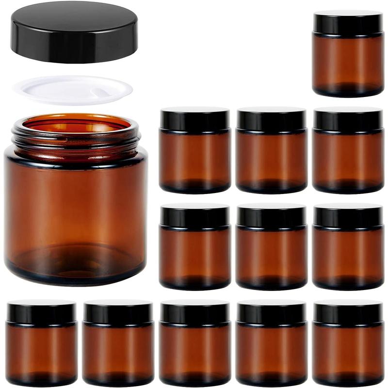 4OZ Glass Jars with Lids,  Small Glass Jars, 12 Pack Empty Round Canning Storage Jars Containers for Storing Lotions, Powders, and Ointments