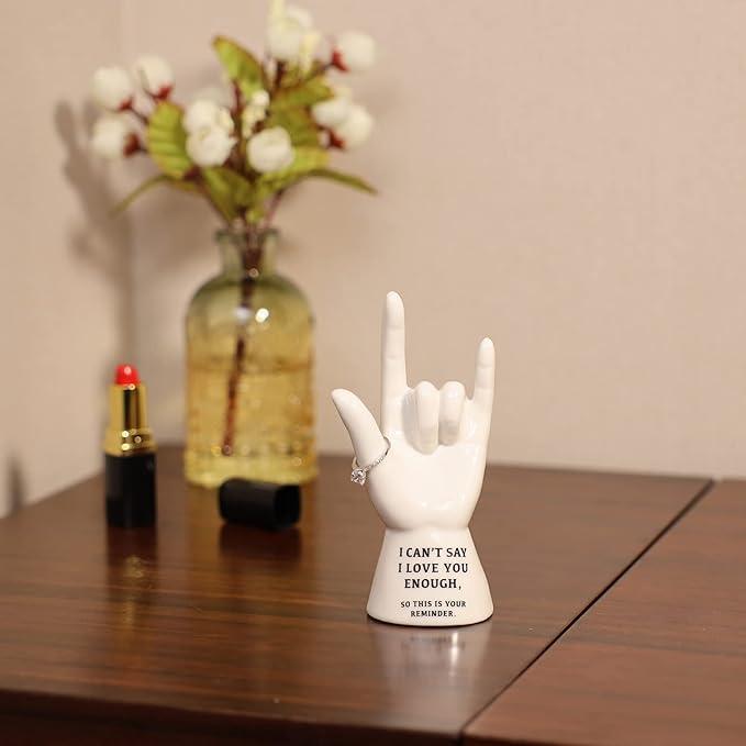 Hand Ring Holder-Mother's Day Gifts-Valentines's Day Gifts for Her,Girlfriend,Women,Mom,Nana-I Love You Gifts for Boyfriend,Him-I Can't say I Love You Enough,So This is Your Reminder (X0038VWD1N)