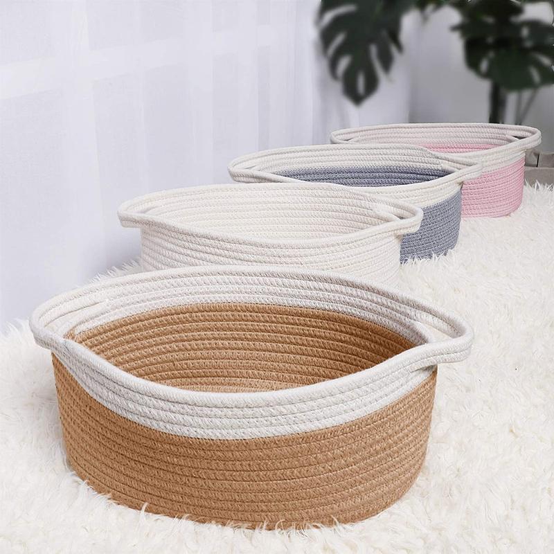 Brr baskets, Cute Small Woven Basket with Handles, 12