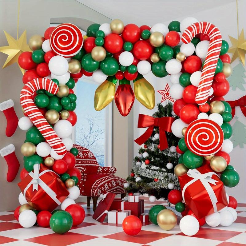 Christmas Balloon Arch Kit, 156pcs set Mixed Color Balloon Set, Balloon Garland Arch Kit for Christmas & New Year Party Decoration