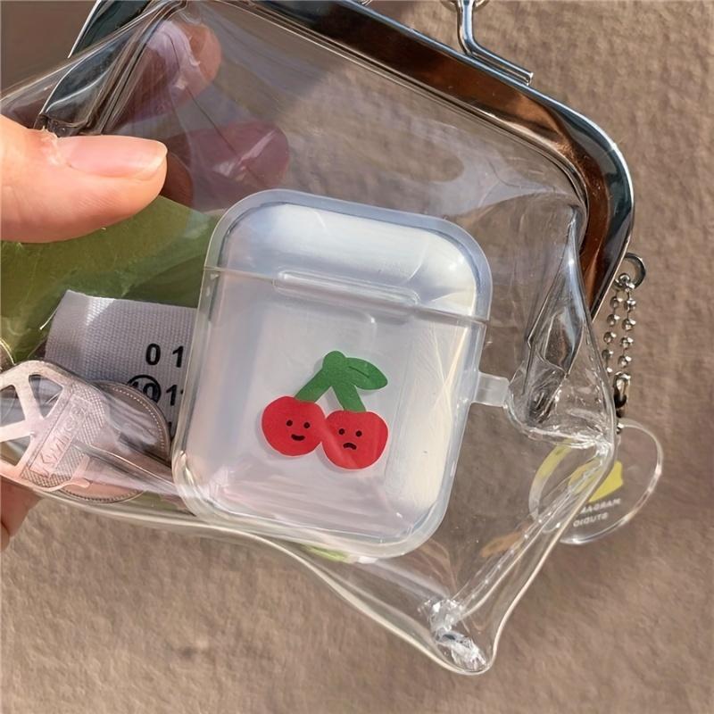 Clear Clip Bag, Portable Cute Storage Bag with Free Hanging Accessories, Mini Toiletries Bag for Travel, Earphone Storage Bag for Indoor Outdoor