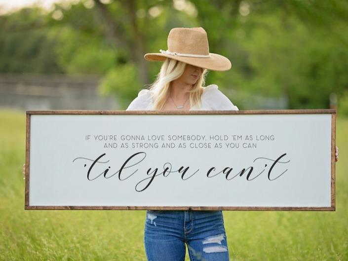 Til You Can't Sign, Above Bed Wall Art, Bedroom Wall Decor, Country Music Song Lyrics, Wedding Gift, Anniversary Gift Poster No Frame