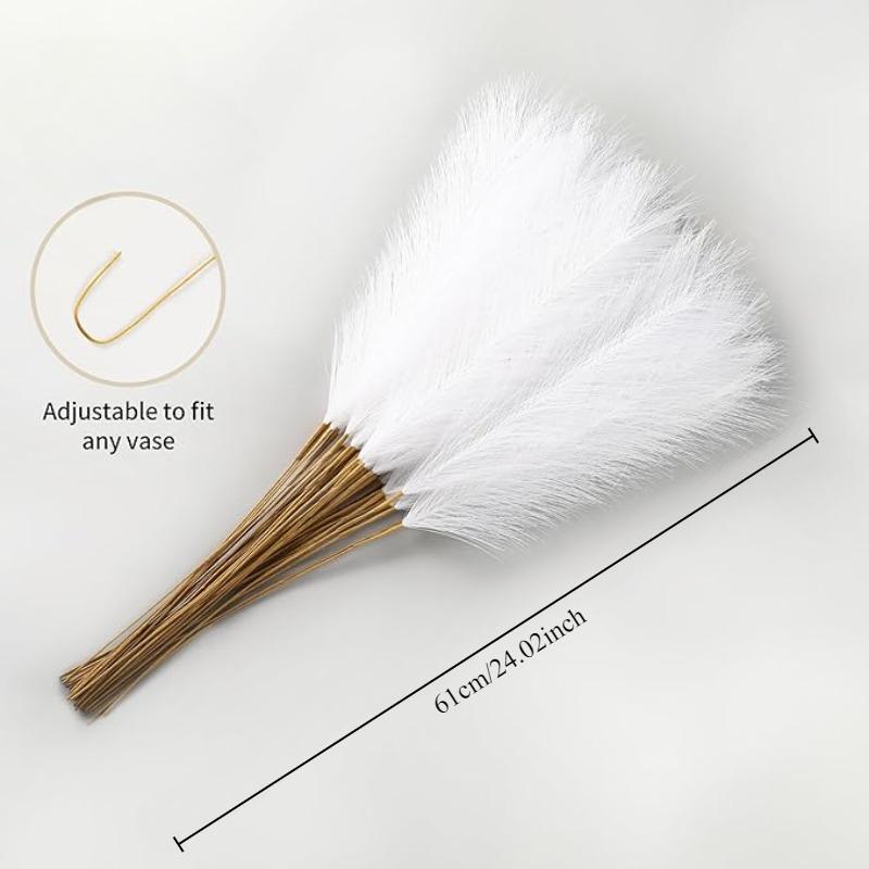 Artificial Pampas Grass, 15pcs Faux Pampas Grass, Fake Pompas Grass Branches for Home Wedding Boho Decor