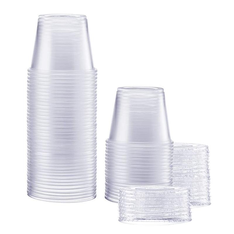 50 Cups With Lid -2 Oz(approximately 56.7g)Transparent Plasticcontainer With Leak Proof Lid -Compact Foodstorage For Controlling Portions, Sauce, Liquid, Dipping Sauce