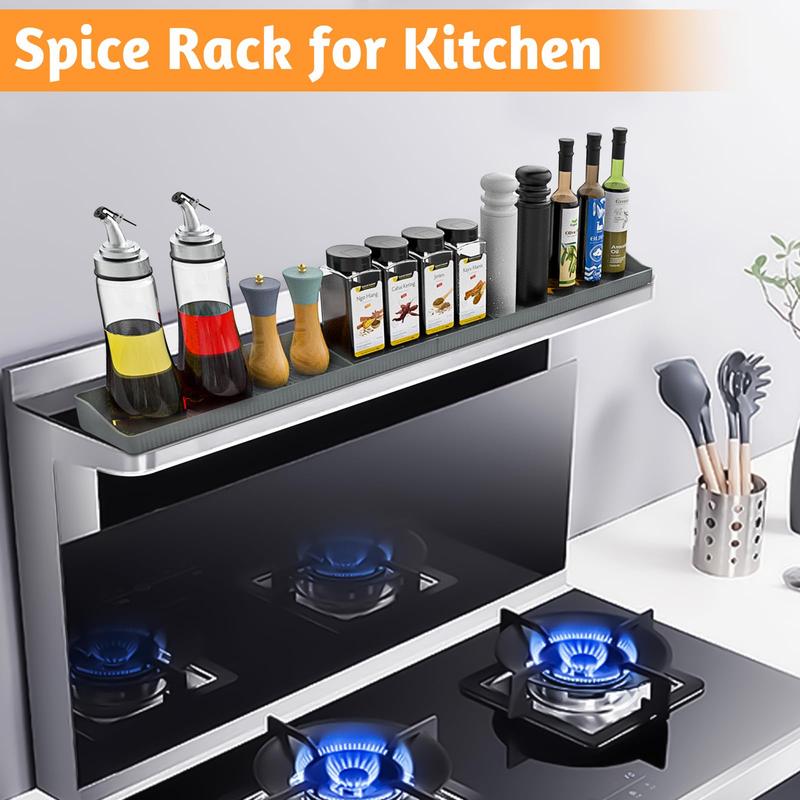 Silicone Stove Top Shelf, 1 Count Magnetic Heat Resistant Spice Rack Organizer, Kitchen Storage Rack for Over Stove Oven