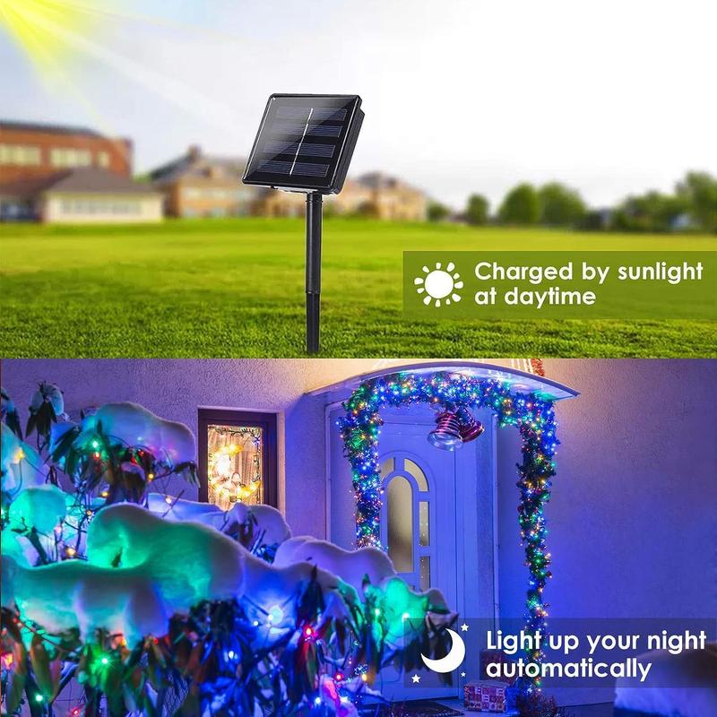 Solar Powered LED Fairy Light, 1 Count 8 Flashing Modes LED String Light, Waterproof LED Light for Garden, Patio, Wedding, Christmas, Halloween