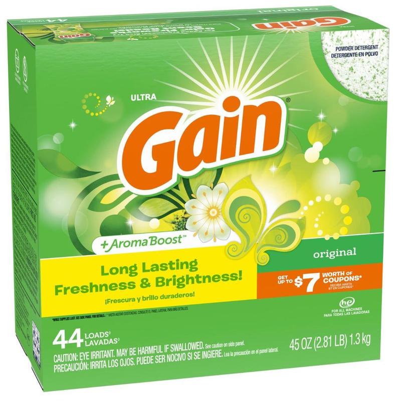 GAIN Powder Laundry Detergent, Original Scent, 45 Oz for Regular & HE Washers, Packaging May Vary