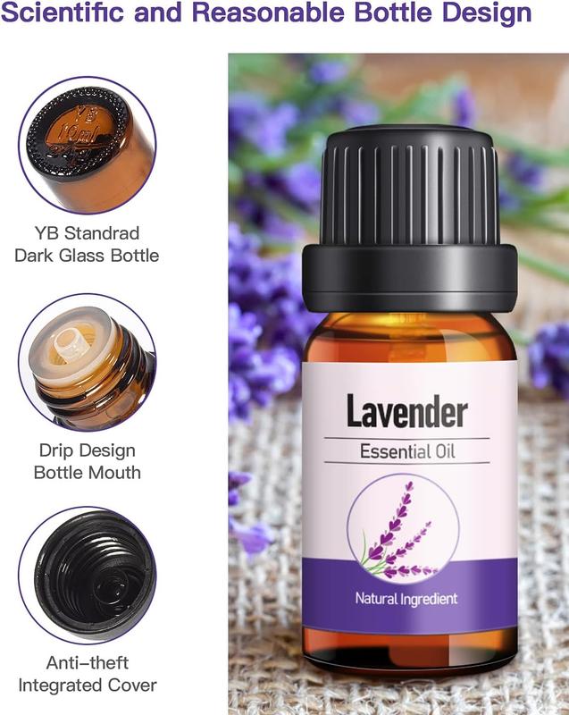 Lavender Essential Oil and Natural for Facial Steamer Home Diffuser Aromatherapy Making Candle Perfume 10ml (1 3oz)