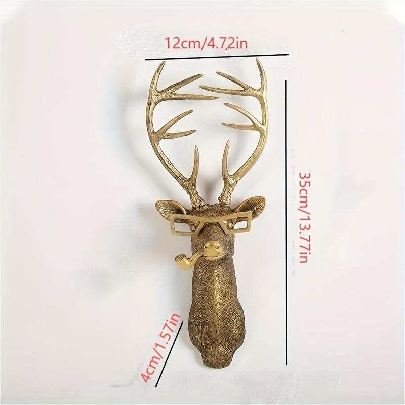 Animal Design Wall Hanging Decoration, 1 Count Creative Reindeer Antler Wall Decor, Hanging Ornament for Home Bedroom Living Room Office Fireplace