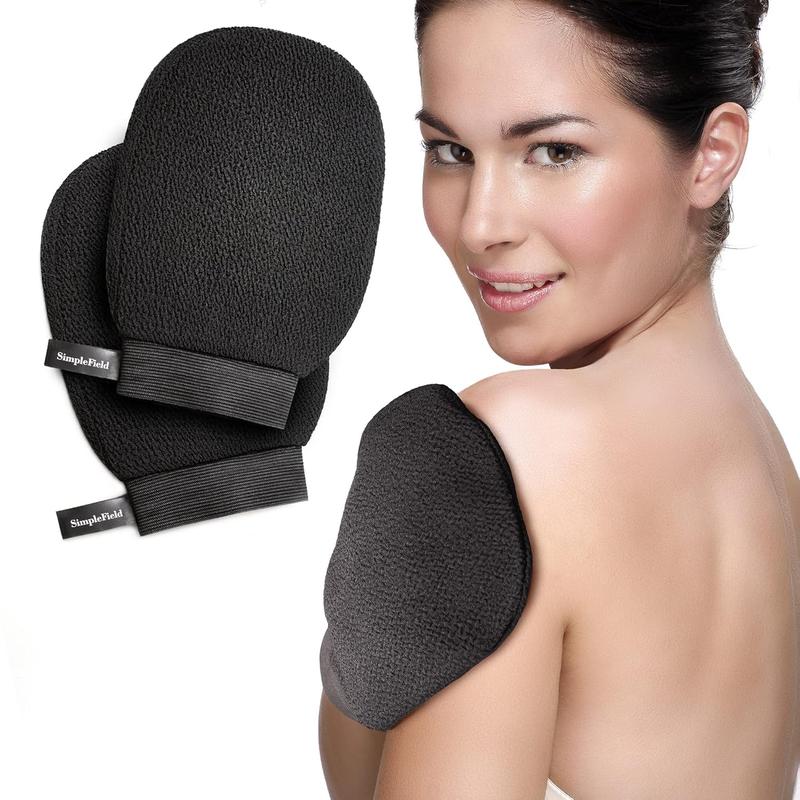 Korean Exfoliating Mitt for Remove Dead Skin. 2 Pack  Viscose Deep Kessa Exfoliating Gloves for Body Scrub, Keratosis Pilaris and Self Tanning. Easily Smooth Skin Surface.