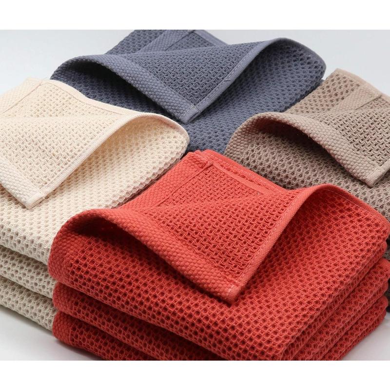 Cotton Hand Face Head Towel Waffle Weave Kitchen Tea Towel Dish Towels, Soft and Absorbent Bath Guest Gym Towel Washcloths, 13inch x 28inch 3 Pack(Multi Color)