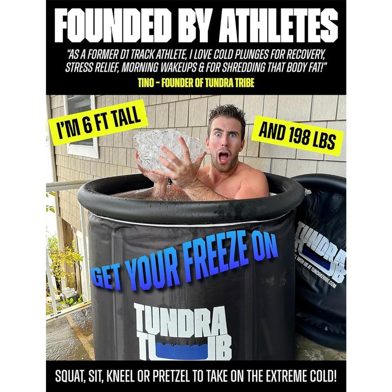 TUNDRA TUB XL Cold Plunge - 115 Gallon Ice Bath for Athletes & Recovery | Cold Therapy Pod includes Cover, Travel Bag, Ice Pack, Pump, Thermometer & Beanie | Recover & Boost Energy | USA Based (TTXL1)