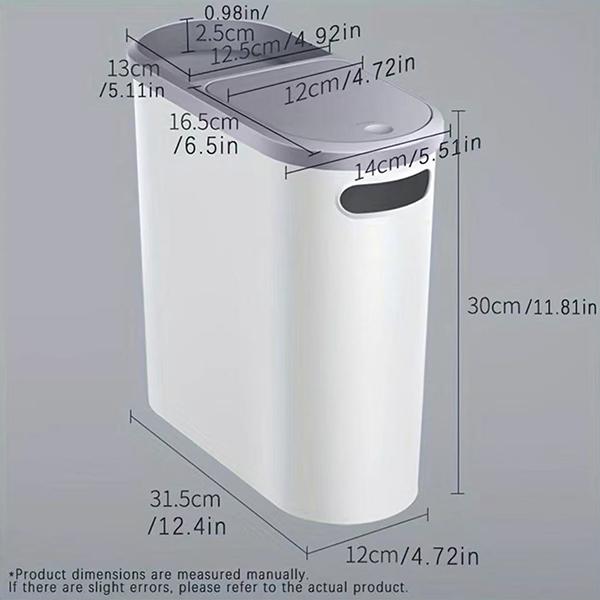 Bathroom Trash Can, 1 Count Household Creative Waste Bin with Holder & Handle, Press Type Can with Lid, Simple Paper Basket,Large Capacity Trash Bin,Home Essential