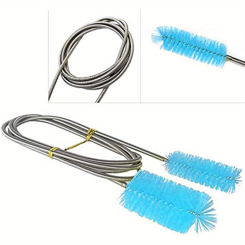 Flexible Drain Brush Set, 3 Counts set Including 1 Count Double Ended Elastic Hose Pipe & 2 Counts Straw Cleaning Brush, Kitchen Cleaning Tool