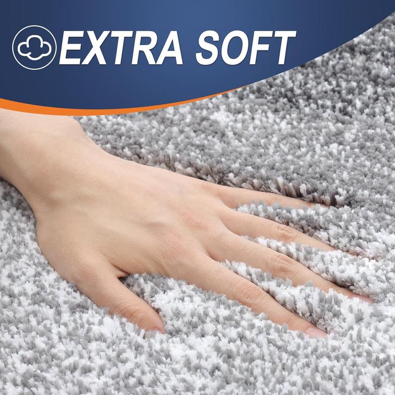 Bathroom Rugs Mat 24x16, Extra Soft and Absorbent Microfiber Bath Rugs, Non-Slip Shaggy Bath Carpet, Machine Wash, Bath Mats for Bathroom Floor, Grey