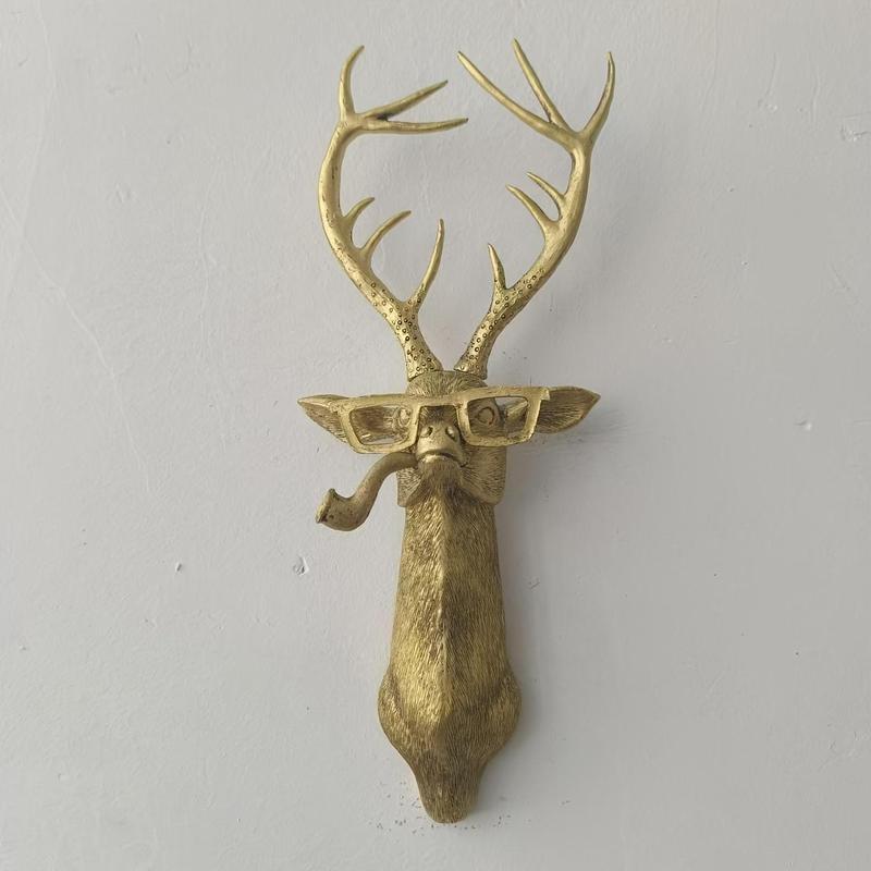 Animal Design Wall Hanging Decoration, 1 Count Creative Reindeer Antler Wall Decor, Hanging Ornament for Home Bedroom Living Room Office Fireplace