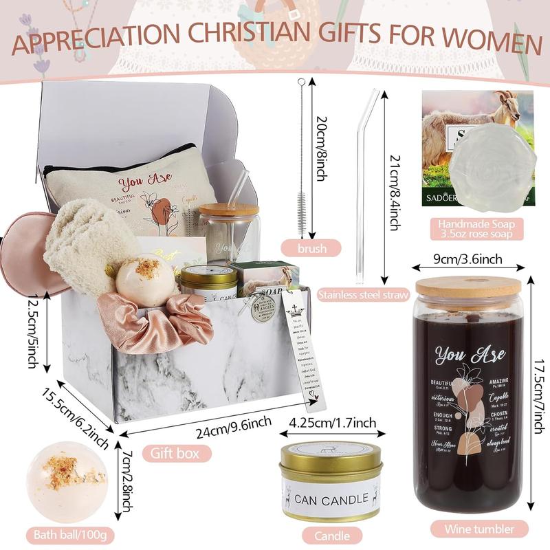 12 count Christian Gifts for Women, Christmas Gifts Inspirational Gift Set for Women,  Religious Catholic Gifts Box for Women Friends Female Sister Mom (Boho)