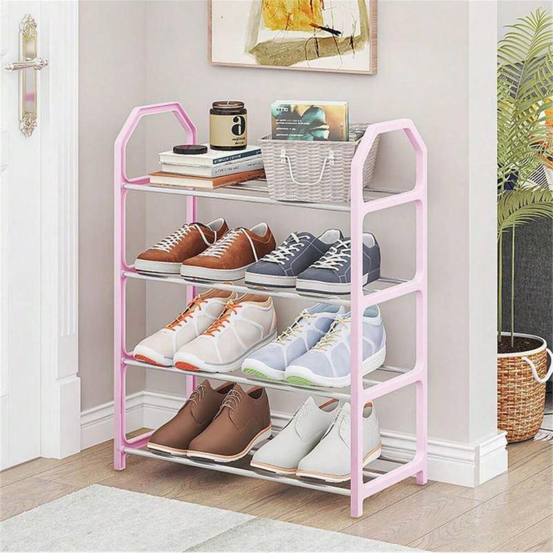 4-layer Large Capacity Shoe Rack, 1 Count Space Saving Shoe Storage Rack, Durable Shoe Organizer for Entryway, Living Room & Closet Storage