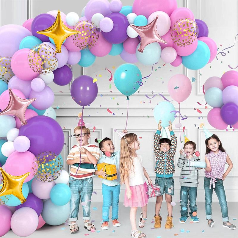 Unicorn Balloon Backdrop Tablecloth Set,118pcs Unicorn Theme Balloon Garland Arch Kit,Happy Unicorn Birthday Decoration,Girls Women Birthday Party Supplies Baby Shower Decor