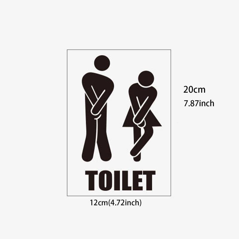 Toilet Door Sticker, 1 Count Creative Personalized Door Sticker, Toilet Sign for Bathroom, Home Decoration