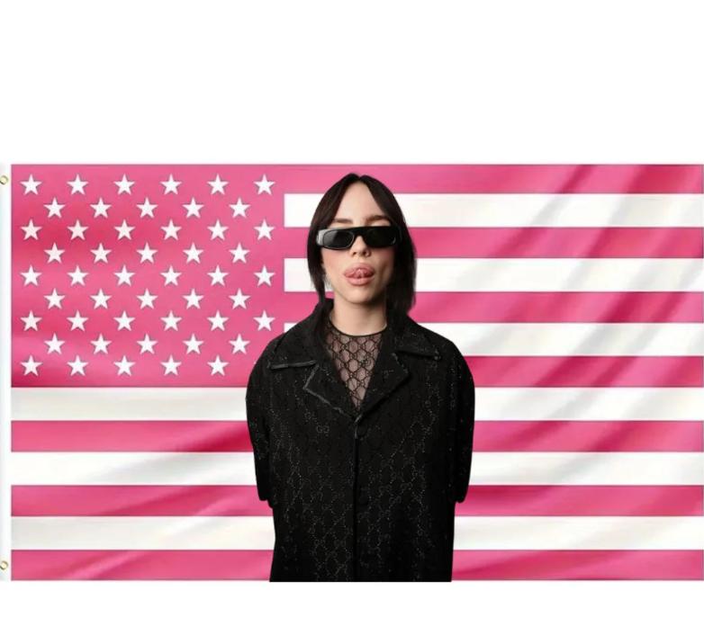 Pop Star Singer Pink USA Flag- American Flag Tiktok Meme Trendy Room Tapestry Fanmade Subtle Merch Coachella Queen Election