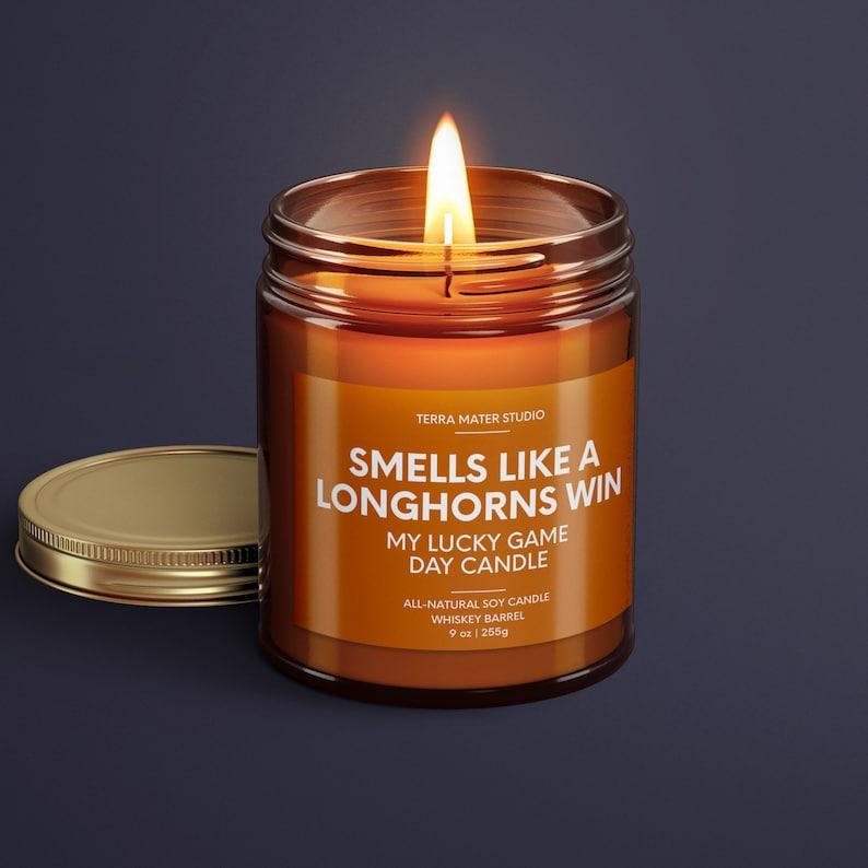 Smells Like A Longhorns Win | Texas Lucky Game Day Candle | Longhorns Gift | Texas Football Decor | Longhorns Candle