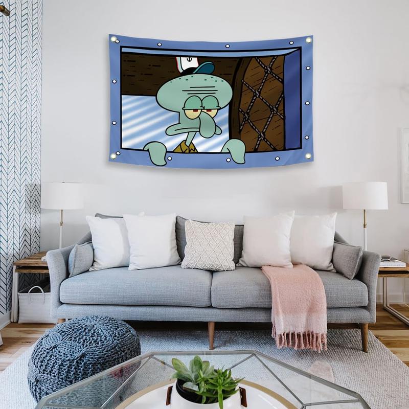 sponge baby Cartoon Back WallTapestry Wall Decoration BackgroundCloth Bedroom Dormitory RentalRoom Wall Tapestry. AnimeSquidward University DormitoryPrivate Room Man Cave FraternityWall Decoration Plastic Surgery