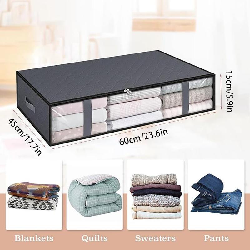 Large Capacity Clothes Storage Bag, Foldable Bedding & Toys Storage Bag with Handle, Durable Storage Organizer for Home Bedroom