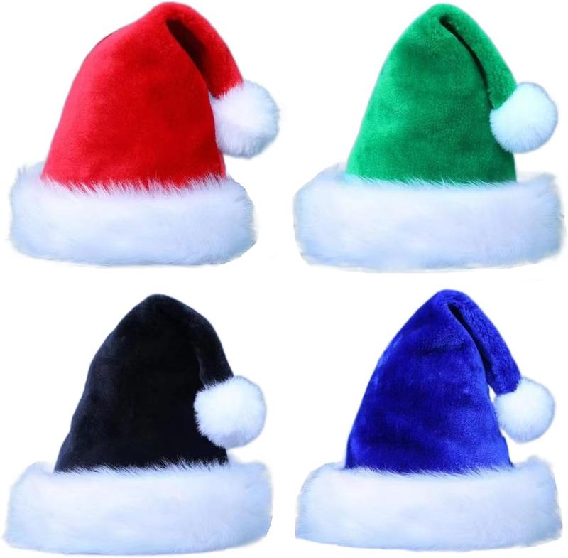 Santa Hat for Women, Adults Unisex  Comfort Xmas Hat Extra Plush for Christmas New Year Festive Holiday Party