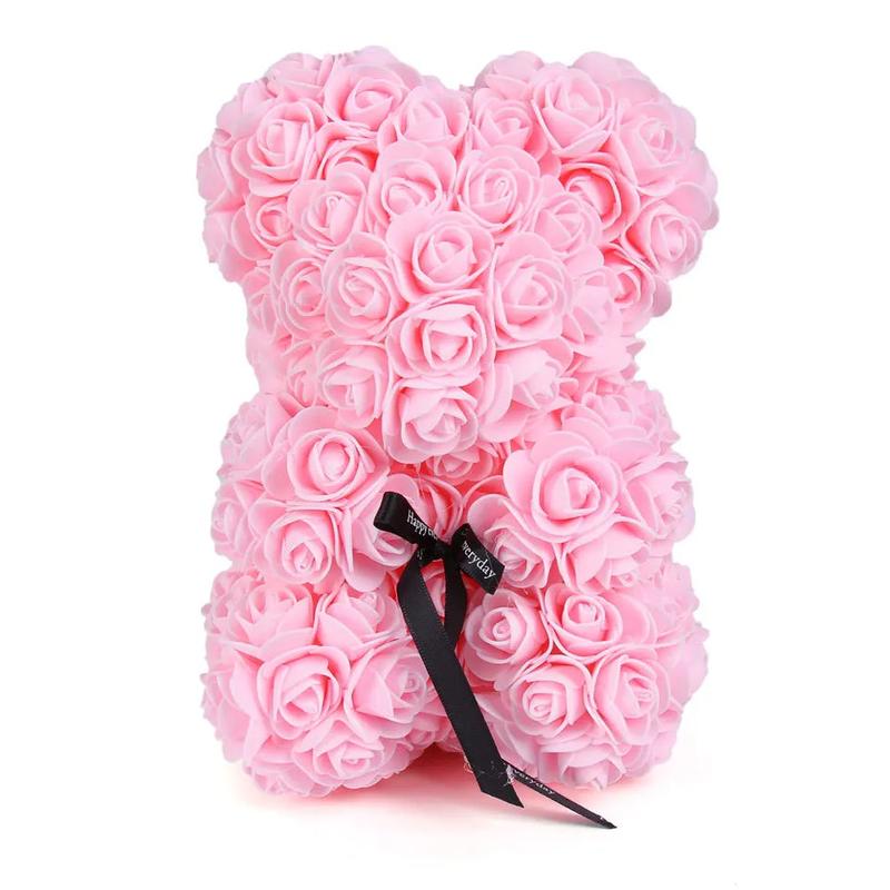 Valentines Day Gift Red Rose Teddy Bear Artificial Flower Bear