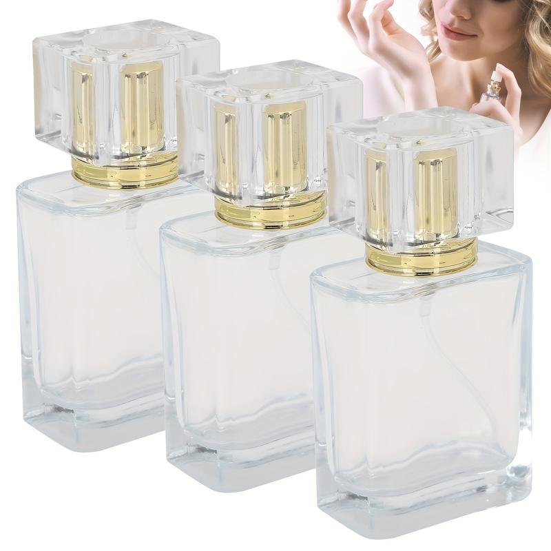 50ml Perfume Bottle - Glass Spray Perfume Bottle With Spray Applicator Empty Atomizer Bottle Perfume Refillable Bottle Liquid Container Transparent Perfume Spray Perfume Atomizer Bottle 3PCS