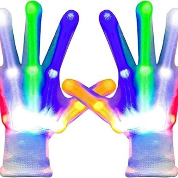 LED Finger Gloves,Finger Light Gloves,LED Gloves for Teen and Adult Gifts,The Toys for 13 and Up Year Old Boys Girls,Light Up Gloves Have 5Color 6Mode,in Halloween Chrismas Party(1 Pair M)… Accessories Christmas Comfortable Lightweight