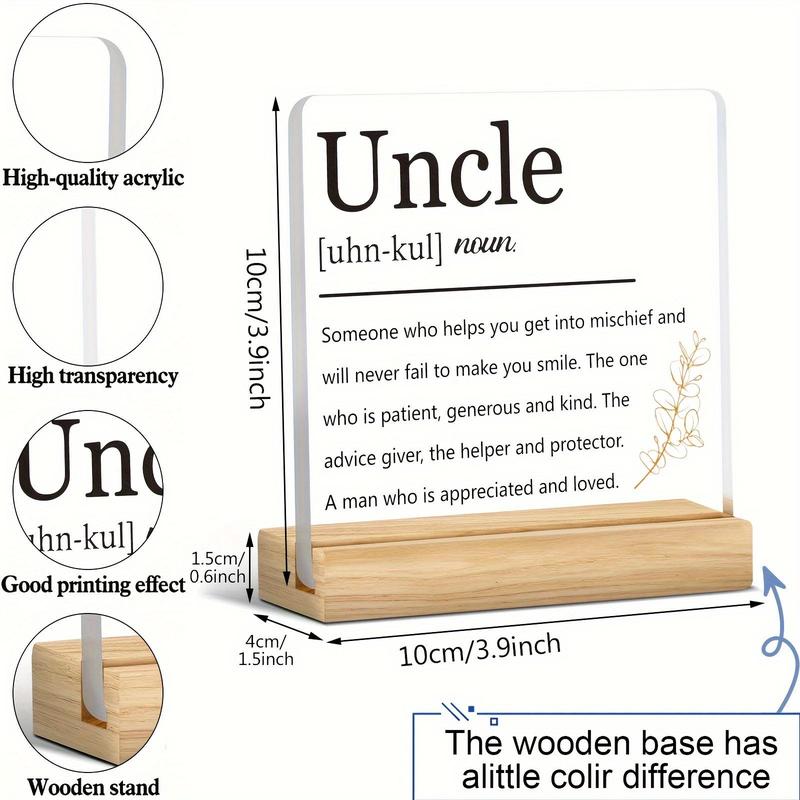 Gift for Uncle, Acrylic Desktop Ornament, Creative Letter Pattern Desktop Decoration, Desk Decorations for Home Office