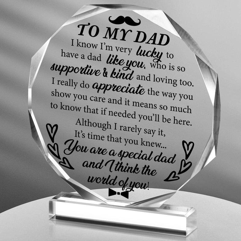 Dad Gifts for Christmas, Fathers Day Gifts for Dad from Daughter Acrylic Plaque, Desk Decorative Sign for Home Office Dad Birthday Gifts