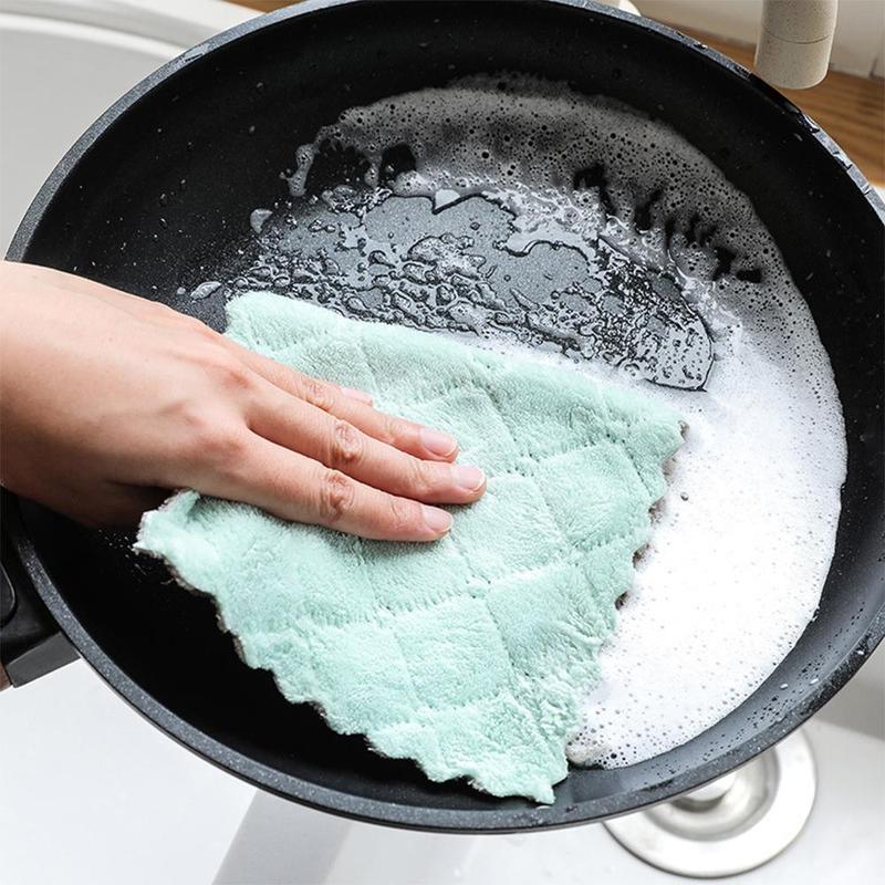 Kitchen Cleaning Rag, 12pcs Soft Absorbent Dishcloth, Household Quick Drying Dishcloth for Bathroom Kitchen Home Office Dormitory