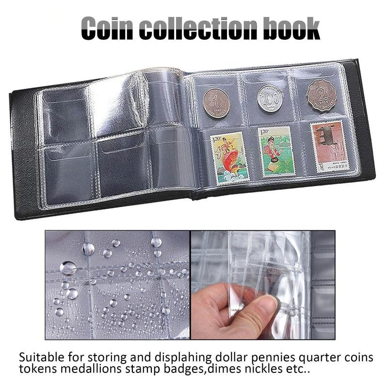 Professional Coin Collection Book, Coin Storage Organizer, 60-pocket Coin Collection Bag, Coin Collection Book for Coin Collectors