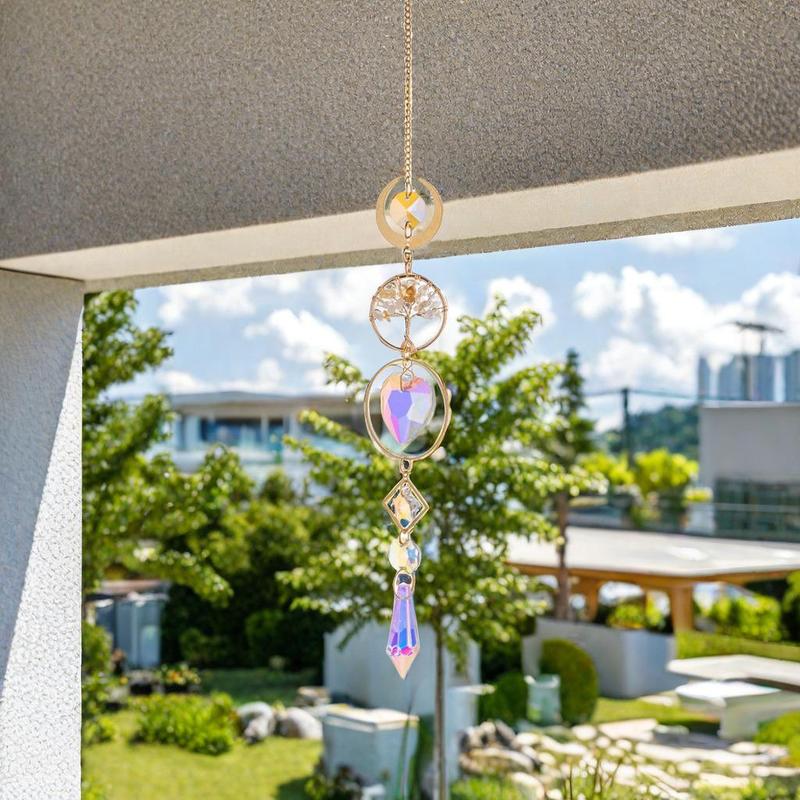 Sun Catcher, 1 Count Window Hanging Sun Catcher with Artificial Crystal, Indoor Hanging Decor for Home Living Room Bedroom