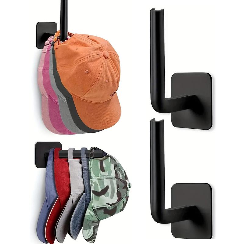 Punch-free Hat Storage Hooks, 2pcs Hanging Plastic Organizer for Keys, Towels, Self-adhesive Rack for Sundries, Household Space Saving Storage Holder for Entryway, Hallway, Bedroom, Home, Dorm