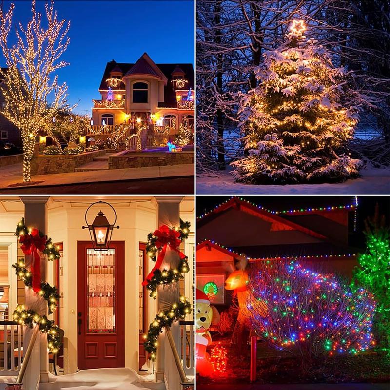 Christmas Icicle Lights, 60FT 600LEDs Solar Icicle Lights, 8 Modes Waterproof Multicolor Christmas Light for Party, Holiday, Christmas Decoration(Multicolor)