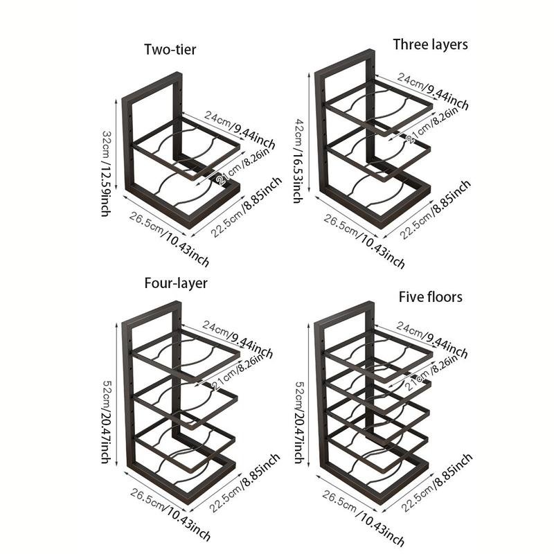 Height Adjustable Pot Rack, 1 Count Stainless Steel Under Sink Kitchen Pot Storage Rack, Multi-tier Household Cabinet Rack, Restaurant Kitchen Supplies
